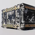 Black Weapon Case With Yellow And Black Warning Stripes And Metallic Sturdy Structure
