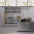 Elegant Modern Restaurant Interior With Dining Tables Chairs Pendant Lights And Decorative Paintings