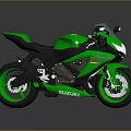 Green And Black Suzuki Sport Motorcycle With Sleek Design And Aerodynamic Body
