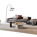 Modern Italian Sofa Coffee Table Combination Modern Sofa Coffee Table Leather Sofa Multi-Person Sofa Single Person Sofa Side Table Floor Lamp Fruit Acrylic Stool 3d model
