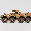 Functional Military Armored Vehicle With Camouflage Paint 8 Wheel Design And Turret With Cannon