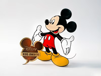 Disney Mickey Mouse Decorative Figurine Set With Kids Awards Plaque 3d model
