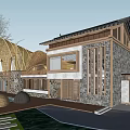 Rural Self Built House With Stone Walls Wooden Roof And Water View Design