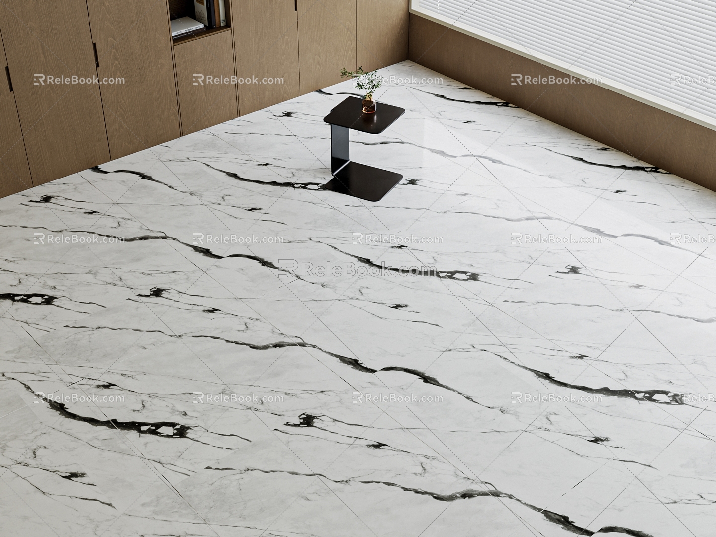 White marble floor tile polished tile 3d model