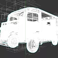 Vintage White Van Featuring Classic Front Design And Retro Body Details