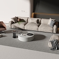 Sofa Coffee Table Combination Sofa Single Chair Coffee Table 3d model