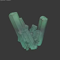 Green Transparent Crystal Like Prismatic Rockery Stones Clustered For Decorative Indoor