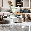 Sofa coffee table combination 3d model