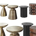 Assorted Modern Side Tables With Metal Wooden Pedestal Stacked Bases Round Tops And Stylish Designs