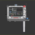 Ambulance Emergency Control Console With Digital Display Screen Buttons And Stand 3d model