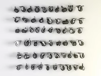 Various Caster Wheels in Different Sizes and Styles for Hardware Applications 3d model