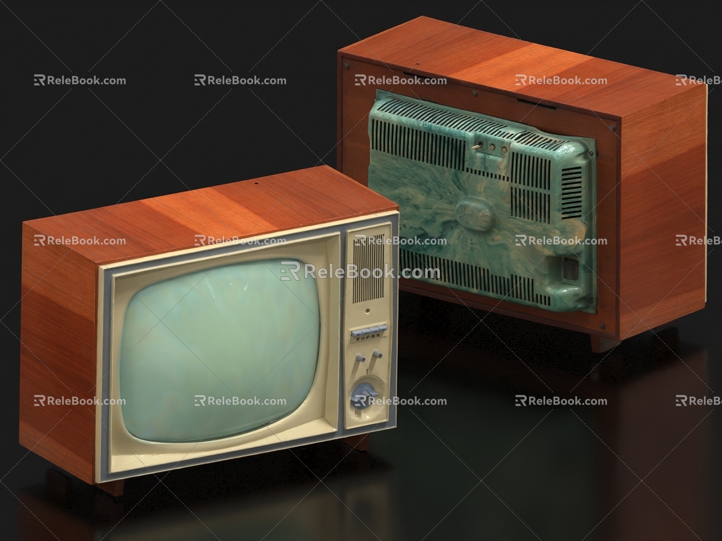 Retro TV Old TV Black and White TV Old Color TV 3d model