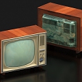 Retro TV Old TV Black and White TV Old Color TV 3d model