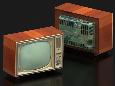 Retro TV Old TV Black and White TV Old Color TV 3d model