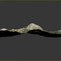 3D Natural Landscape Terrain Model Featuring Mountains Lakes and Lush Green Vegetation