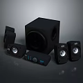 High Quality Home Audio System With Subwoofer Satellite Speakers And Control Panel