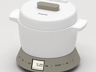 Panasonic Electric Rice Cooker With White Design And Digital Display For Daily Use 3d model