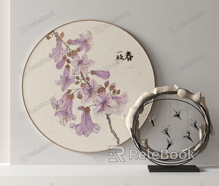 New Chinese Round Frame Painting Decorative Painting model