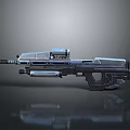 Futuristic Sci Fi Weapon With Metallic Body Scope Barrel And Tactical Grip