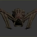 Fantasy Monster Creature With Spiked Body Red Veins Multiple Legs And Sharp Claws 3d model