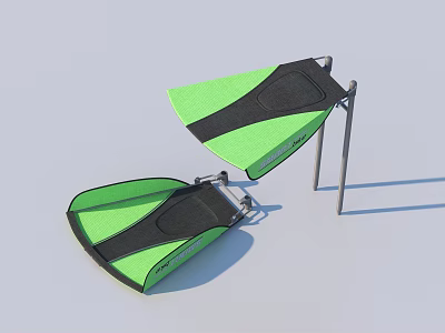 Green And Black Foldable Chairs With Lightweight Metal Frame For Home Use 3d model