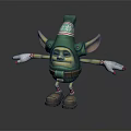 Game Movie Character With Green Snowflake Hat Large Ears Yellow Body And Outstretched Hands