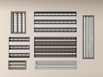 Modern Grille Lamp Embedded Grille Lamp Tube 3d model