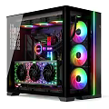 RGB Gaming PC Case With Transparent Side Panel And Colorful LED Cooling Fans