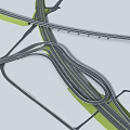 modern interchange three-dimensional traffic overpass viaduct traffic hub 3d model