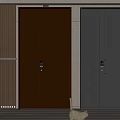 Modern password door single door 3d model