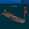 New Chinese Night Scene River Night Fishing 3d model