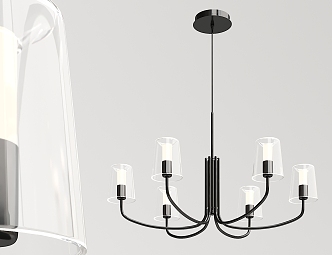 Modern chandelier metal multi-head chandelier 3d model