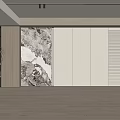 Elegant Modern Background Wall Design With Marble Texture And Wooden Panel Accents