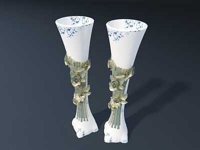 New Chinese-style Porcelain Pot Blue and White Porcelain Utensils Sick Figure Sick model