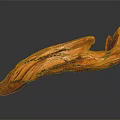 Vibrant Orange Plant Driftwood With Smooth Surface On Gray Background