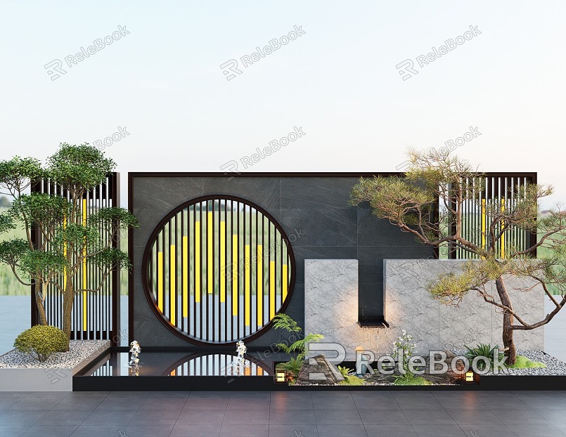 Stacked landscape wall landscape background wall model