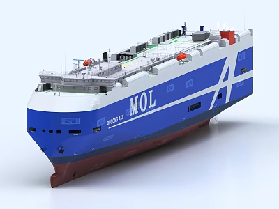 MOL Blue And White Ship Exterior Design With Modern Structure And Appearance 3d model