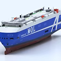 MOL Blue And White Ship Exterior Design With Modern Structure And Appearance