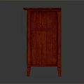 Red Wooden Chest Of Drawers With Metal Handles And Simple Design