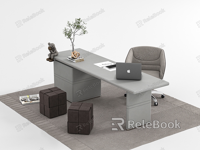 Desk and chair combination model