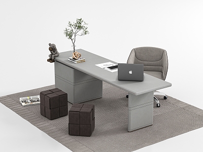 Desk and chair combination model