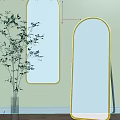 Stylish Yellow Framed Mirrors In Cozy Living Room