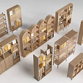 Wooden Storage Shelves With Various Styles And Open Structures For Home Organization