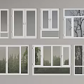 modern windows casement windows floor to ceiling windows 3d model