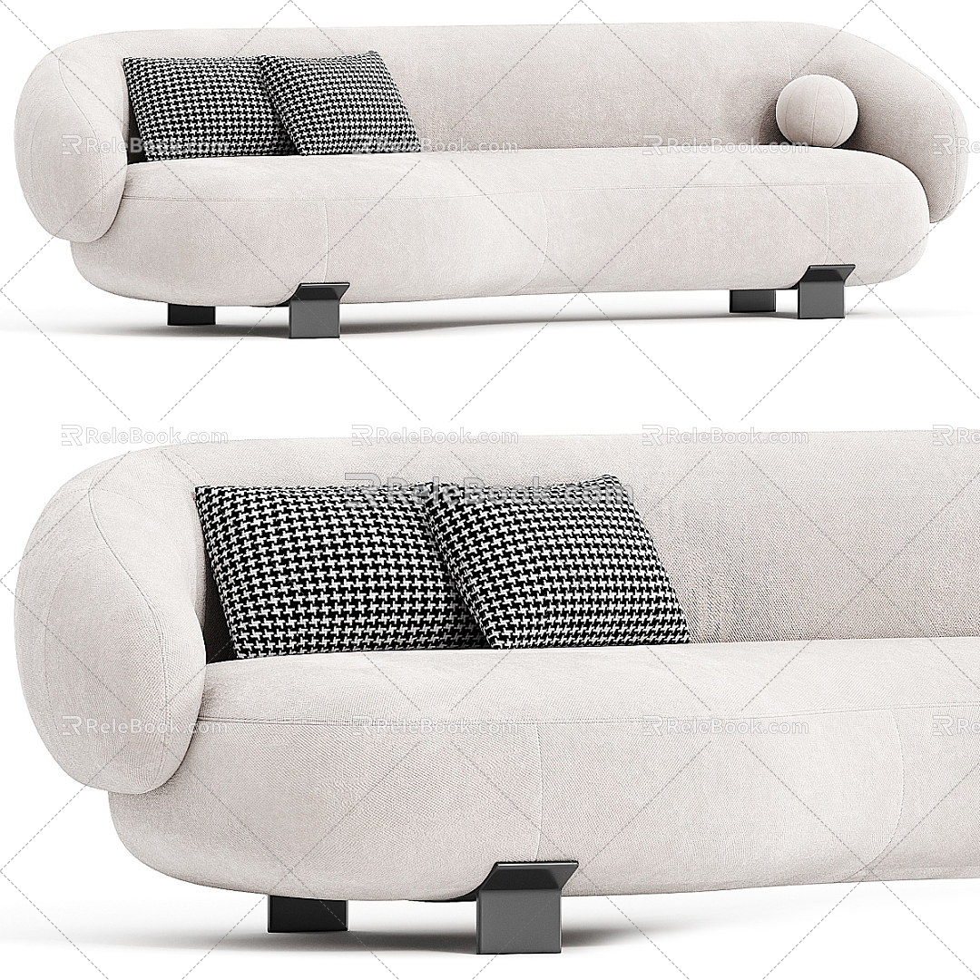 Modern Multiplayer Sofa Fabric Multiplayer Sofa 3d model