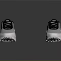 Gray And Black Mesh Upper Sneakers With White Sole Nike Swoosh And Air Cushion