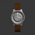 Stylish Watch With Brown Leather Strap Black Dial And Metallic Case Modern Sleek Design