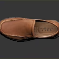 Orange Slip On Casual Shoes With Leather Upper And Grey Traction Sole