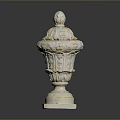 Elegant White Decorative Vase With Gold Accents Carved Patterns And Square Base For Home Decor