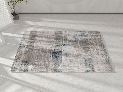 Square Rug With Abstract Gray Blue White Pattern For Modern Interior Space 3d model